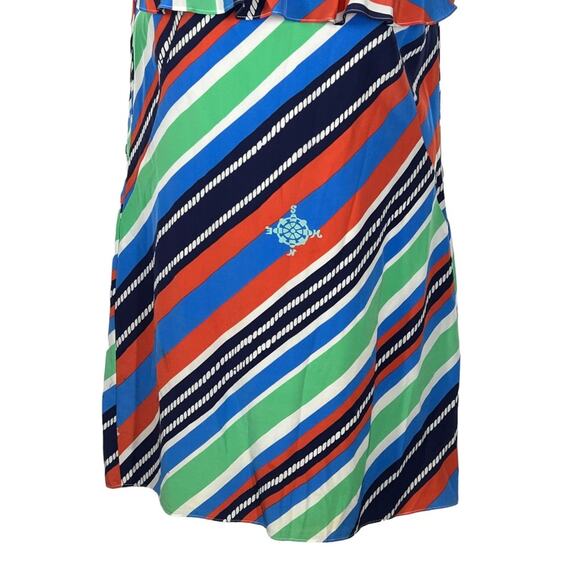 Lilly Pulitzer Laya Silk Mini Dress Nautical Compass Print Size Small Slip Dress - Picture 11 of 15